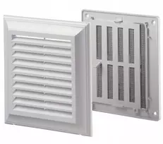 Ventika Reguliuojama vėdinimo grotelė 180x250mm su tinkleliu be flanšo balta EL250AUR