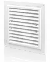 Ventika Vėdinimo grotelės MWR 350X350mm su tinkleliu ir tvirtinimo laikikliais baltos spalvos MWR350X350