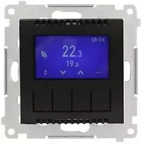 Kontakt-Simon Simon 54 Programuojamas termostatas su ekranu, vidiniu ir išoriniu temperatūros jutikliu be zondo (modulis) 16A 230V juodas DETD1A.01/49