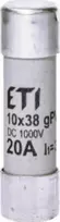 Eti-Polam Saugiklio įdėklas cilindrinis PV 10x38mm 20A gPV 1000V DC CH10 002625085