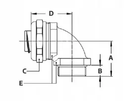 Schneider Electric Tarpinė su pynimu Anaconda tipas FCC DN 20 IP65 90 M20x1,5 712.920.4 /1 vnt./