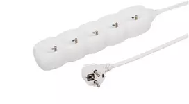 Düwi Prailgintuvas 5 lizdų, 3m baltas, 3x1,0mm OWY 34530