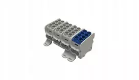 MOREK Paskirstymo blokas - skirstomasis HLAK25 (MAG) 4P pilkas, mėlynas 2xAl/Cu 25mm+16mm 1000VAC/1500VDC MAG4253AB0