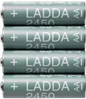 Inne Kitos baterijos IKEA LADDA AA 2450mAh R6 1.2V NiMH 4 vnt. Įkraunamosios baterijos įkrovikliui