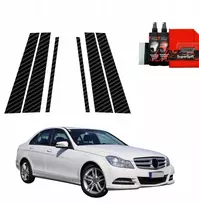 GrizzGlass Karbono plėvelė stulpams GrizzGlass BodyShield, skirta Mercedes Benz C Klasė W204 Sedan Facelifting (2011-2014) [6w1]