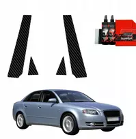 GrizzGlass Carbon plėvelė ant statramsčių GrizzGlass BodyShield, skirta Audi A4 B7 Sedan (2004-2008) [4w1]