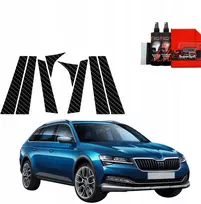 GrizzGlass Karboninė plėvelė ant statramsčių BodyShield, skirta Skoda Superb 3 Combi (2019-2023) [8w1]