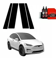 GrizzGlass Juoda plėvelė ant stulpelių BodyShield, skirta Tesla Model X (2021-2025) [4w1]