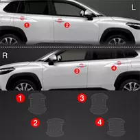 GrizzGlass Apsauginė plėvelė po durų rankenomis GrizzGlass BodyShield, skirta Toyota Corolla Cross (2022-2025) [4w1]
