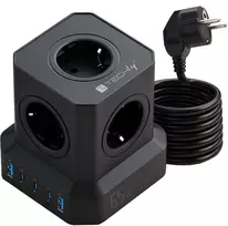 Techly Įkroviklis GaN Power Cube maitinimo kištukas 230V 65W 3x USB-C 2x USB-A