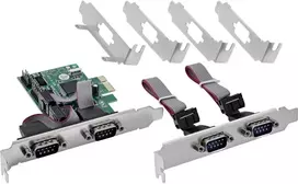 StarTech InLine PCIe 4 prievadų RS-232 plokštė – 4 x D-Sub 9 jungtys – pridedamas žemo profilio laikiklis