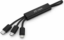 USB kabelis ZTE ZTE Nubia USB šakotuvas 3 viename USB-C microUSB Lightning Greitas įkrovimas