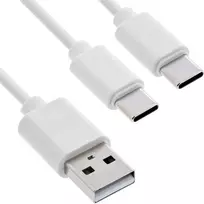 USB kabelis InLine USB-A - 2x USB-C 0,5 m Baltas