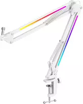 Fifine Stalovas tiesus biurko laikiklis mikrofonui BM38W baltas, RGB