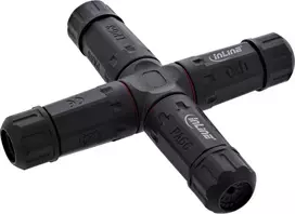 InLine Kabelio jungtis IP68 3 polių 4 krypčių M20 juoda