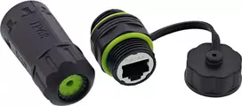 InLine Trumpa kabelinė jungtis Cat.6A IP68 2x RJ45 ekranuotas lizdas