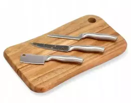 Alpina pjaustymo lenta Sūrių patiekimo lenta + 3 peiliai Akacija/Plienas [produkto kodas: 30664]