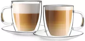 Vialli Design 2 termo stiklinės su padėkliukais, dvigubomis sienelėmis, 250 ml, Amo 27565