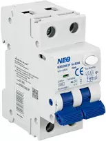 Elektro-Plast Diferencijos srovės jungiklis su viršsrovės elementu RCBO/20A/2P B20A 30mA 2-polių (1P+N) AC tipo 87.903