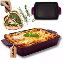 HAGE Emaliuota ketaus keptuvės forma 32 x 23,5 cm HAGE EGGPLANT (J33-eggplant)