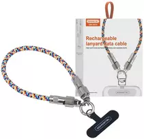 USB laidas, riešo pakabukas + Type-C - Lightning 27W spalvotas SMS-BW34 (36142)