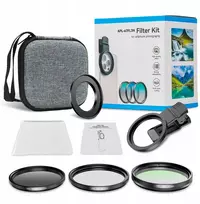 Apexel Filtrai. Filtrų rinkinys 3 in 1 CPL / UV / ND32 telefonams ir fotoaparatams / 67 mm klipsas ir adapteris 52 mm / APL-67FL3N (SB11892)
