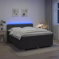 Spyruoklinė lova su čiužiniu Tamsiai pilka 180 x 200 cm Audinys
