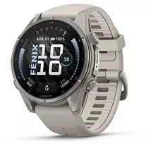 Išmanusis laikrodis Garmin fēnix® 9 – 43mm, Titanas su rūko pilkos spalvos silikoniniu dirželiu | 010-04761-01