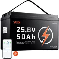 VEVOR 24V 50Ah LiFePO4 ličio baterija su Bluetooth