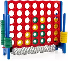 Žaidimas „4 eilėje“ su 42 žetonais, raudonos ir mėlynos spalvų, 124,5 × 38,1 × 101,6 cm