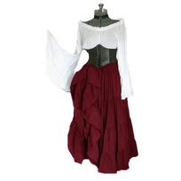 Vintažinė suknelė Retro Vogue su plačiomis rankovėmis Tunika Moteriškos Plius dydžio Court Style Elegantiškos Cosplay suknelės XXXXXL raudona