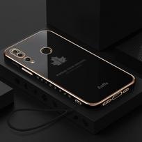 P30lite prabangus klevo lapų dirželio dėklas, skirtas Huawei P30 Lite P20 Pro P40 P Smart Plus Z 30lite padengtas silikoniniu dangteliu Mate 20 30 p30 auksas/juoda
