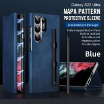 Su S rašiklio laikiklio dėklu, skirtu Samsung Galaxy S23 Ultra S22 Plus S21 dėklu Piniginė Odinė apverčiama magnetinė atrama kortelės segtuko maišelio apsauginis dangtelis For Galaxy S21 Ultra
