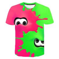 Marškinėliai Žaidimas Splatoon 3D Spausdinti Apvalaus Kaklo Marškinėliai Kasdieniai Berniukų Mergaičių Unisex Viršutiniai Drabužiai Didelio Dydžio Mada Harajuku Vaikiški Marškinėliai Drabužiai 140 red
