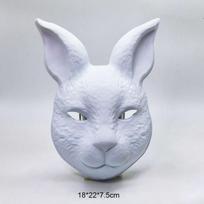 Rankomis tapyta tuščia zuikio kaukė DIY matinė balta zuikučio maskaradinė moteriška kaukė Helovino vakarėliui PVC zuikio nedažytos dekoratyvinės kaukės