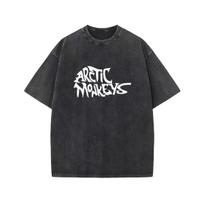 Reperis Retro Rock Arctic Monkeys Muzikos Albumas Grafinis Oversized Ins vyriški marškinėliai Atsitiktiniai vintažiniai skalbta medvilnė S gray