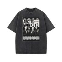 Reperis Retro Rock Arctic Monkeys Muzikos Albumas Grafinis Oversized Ins vyriški marškinėliai Atsitiktiniai vintažiniai skalbta medvilnė S gray