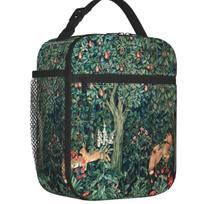 William Morris Vintage Thermal Insulated Lunch Bags Floral Textile Pattern Portable Lunch Container Camp Travel Storage Food Box 26x21x11CM dangaus mėlyna spalva
