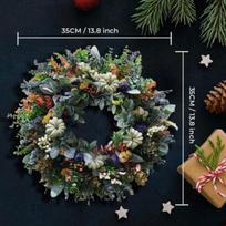 Hortenzija Balti Moliūgai Vėdrynas Vainikas Priekinėms Durims Pakabinamas Papuošalas Padėkos Diena Ruduo Namų Dekoravimas Girlianda 3 stilių pasirinkimas 35cm žalia