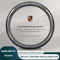 Odinis anglies pluošto automobilio vairo užvalkalas Automobilio priedai Porsche Cayenne Panamera Macan Boxster 911 928 944 918 917 black white