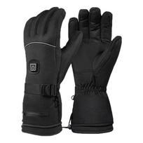 Elektriniai Šildomi Vandeniui Atsparūs Slidinėjimo Pirštinės - Unisex Lietimui Jautrus Ekranas, Atsparūs Žiemai Heated Gloves (1 pair, No Battery) black