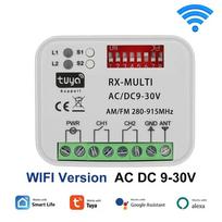 280-915MHz Universalus jungiklis Tuya WIFI garažo vartų nuotolinio valdymo imtuvas AC DC 9-30V jungiklio modulis relė vartų atidarytuvas