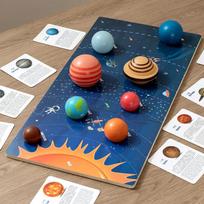 Mediniai Montessori ankstyvojo ugdymo aštuonių planetų vaikų dėlionės pažintinis visatos Saulės sistemos planetų poravimo lenta edukaciniai žaislai white