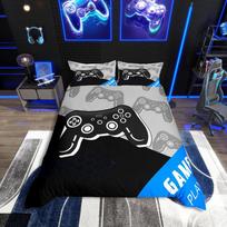 Homewish Abstrakčių žaidimų pultelių patalynės užvalkalų komplektas, Vaizdo žaidimų komplektas berniukams, Gradiento žaibo dekoras UK C 120x150cm 2pcs&set