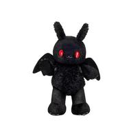 40cm Build Bear pliušinis žaislas Skeletas Šikšnosparnis Osbourne Oficiali Roko Žvaigždė Kolekcinis minkštas žaislas su metaliniais dygliais Helovino dovana Bat black