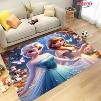 Šaldytos Elzos ir Anos Princesių 3D HD Spausdinimo Kilimas Svetainei Vaikų Miegamajam Sofai Durų Kilimėlis Grindų Kilimas Neslystantis Dekoratyvinis Kilimėlis 40x60cm (16x24in)