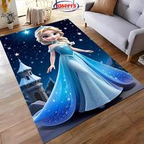 Šaldytos Elzos ir Anos Princesių 3D HD Spausdinimo Kilimas Svetainei Vaikų Miegamajam Sofai Durų Kilimėlis Grindų Kilimas Neslystantis Dekoratyvinis Kilimėlis 40x60cm (16x24in) blue