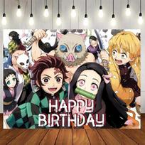 Demon Slayer Gimtadienio Šventės Dekoracijos Kimetsu No Yaiba Stalo Indai Staltiesė Lėkštė Puodelis Balionas Kūdikio Maudynių Šventė Vaikų Smulkmenos Šventės Reikmenys