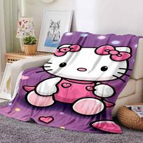 1 vnt. Hello Kitty pledas Lengvas flanelinis užtiesalas sofai, lovai, kelionėms, stovyklavimui, svetainei, biurui, sofos kėdei 80cmx120cm white