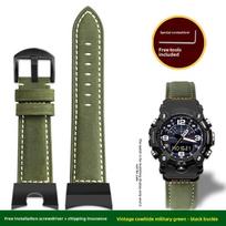 GG-B100 Retro itališkos odos laikrodžio apyrankė skirta Casio G-SHOCK 5594 GG-B100-1A/1A3/1A9 vyriškas modifikuotas karvės odos laikrodžio dirželis Riešo juosta For GG-B100 Series gray